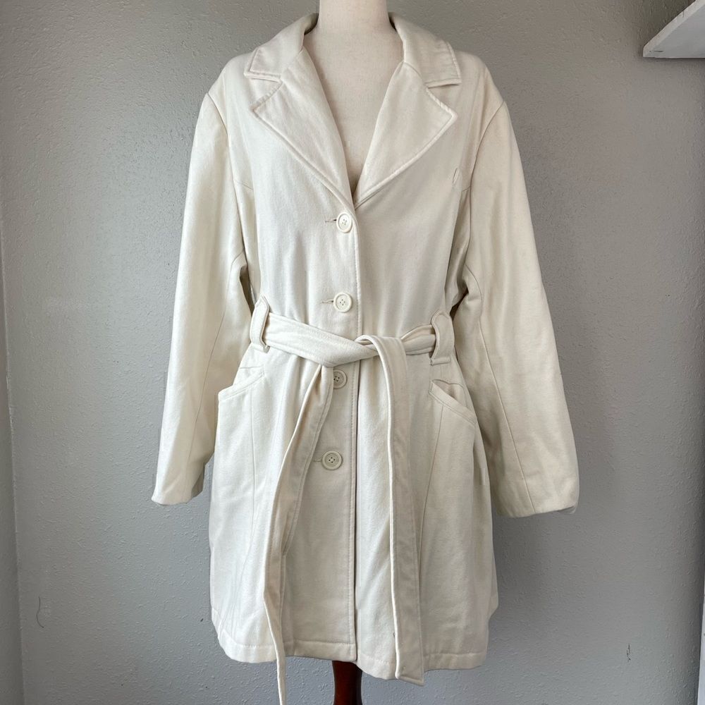 Merona Wool Blend Belted Over Coat Size 3 EUC